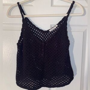 Navy Crotchet top by Embossed